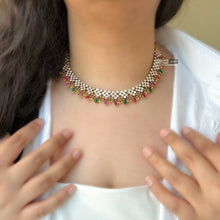 Load image into Gallery viewer, Dainty Cz Pearl Stone Ethnic Temple necklace set