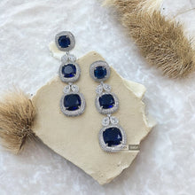 Load image into Gallery viewer, Multiple colors-American diamond Silver Long Cz Earrings