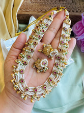Load image into Gallery viewer, Pearl Kemp Stone Layered Simple Necklace set