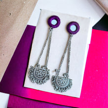 Load image into Gallery viewer, Masakali Handmade Mirror Tassel silver handmade Earrings