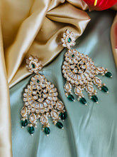 Load image into Gallery viewer, 22k Gold plated Tayani chandbali Beads Stone Earrings