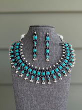 Load image into Gallery viewer, German Silver Turquoise blue necklace set
