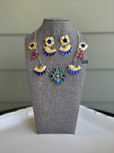Load image into Gallery viewer, German silver Fish Designer Pachi kundan necklace set
