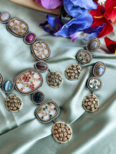 Load image into Gallery viewer, Designer inspired gem stone Premium Sabya inspired Heritage Necklace set