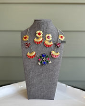 Load image into Gallery viewer, German silver Fish Designer Pachi kundan necklace set