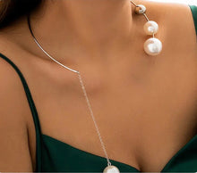 Load image into Gallery viewer, Silver Pearl Hasli women necklace IDW
