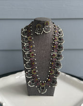 Load image into Gallery viewer, Saanvi German silver Yellow Red Multicolor Premium Long Statement Necklace set