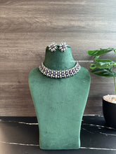Load image into Gallery viewer, Prisha Victorian Purple gold plated Tayani Choker Necklace set.
