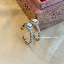 Load image into Gallery viewer, American Diamond Moissanite Statement Round hoop earrings