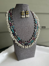 Load image into Gallery viewer, German Silver Pearl Multicolor Long Necklace set
