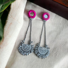 Load image into Gallery viewer, Masakali Handmade Mirror Tassel silver handmade Earrings
