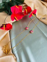 Load image into Gallery viewer, Golden polish Jadau Stone Kundan anklet