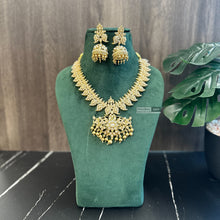 Load image into Gallery viewer, White pearl mango design Necklace set Temple Jewelry