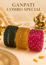 Load image into Gallery viewer, Ganpati COMBO OFFER Full SET 3 Bangle Combo set