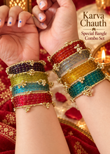 Load image into Gallery viewer, Karva chauth Special Full SET Glass Kashmiri bangle set