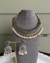 Load image into Gallery viewer, German Silver Statement Hasli Dual Tone Necklace set