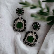 Load image into Gallery viewer, American diamond Enamel designer inspired Earrings

