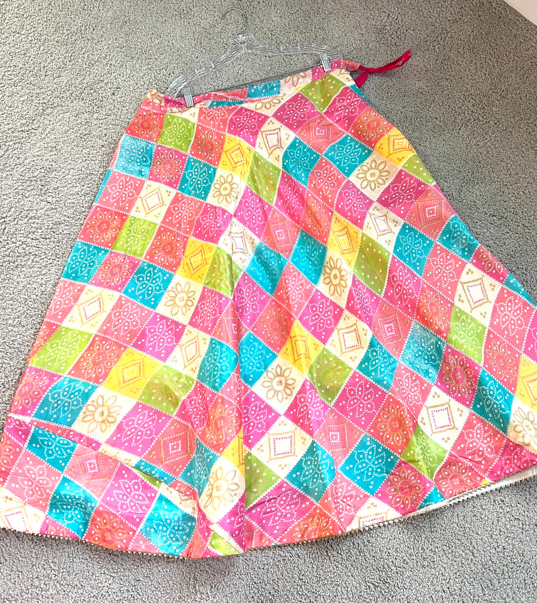 Pastel Multicolor Silk Free size skirt