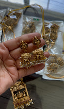 Load image into Gallery viewer, TRENDING Golden Matte Lakshmi ji Pendant Necklace set