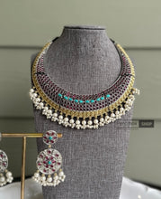 Load image into Gallery viewer, German Silver Statement Hasli Dual Tone Necklace set