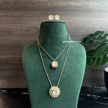 Load image into Gallery viewer, Moissanite Double layer Enamel Pendant Necklace set