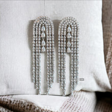 Load image into Gallery viewer, American diamond tassel Long Dangling Earrings