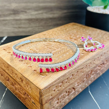 Load image into Gallery viewer, American diamond designer Tassel Hasli Necklace set