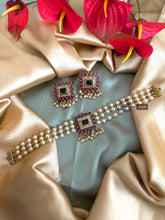 Load image into Gallery viewer, Multicolor Dainty kemp stone pearl choker necklace set