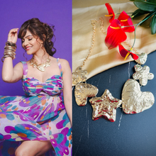 Load image into Gallery viewer, Rubina inspired Heart star necklace IDW
