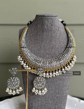 Load image into Gallery viewer, German Silver Statement Hasli Dual Tone Necklace set
