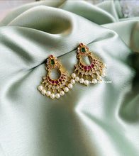 Load image into Gallery viewer, Multicolor Cz Kemp Stone Temple Small Earrings