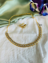 Load image into Gallery viewer, CLEARANCE Golden Hasli American Diamond Dainty Necklace set