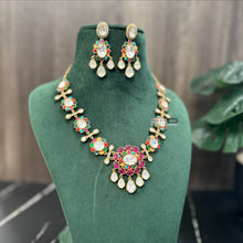 Load image into Gallery viewer, Moissanite Multicolor Inlay Premium Statement Necklace set