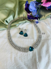 Load image into Gallery viewer, Lyra ocean Blue Certified svarovski Crystal American Diamond Premium set