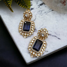 Load image into Gallery viewer, Moissanite Kundan crystal Gold plated Earrings