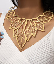 Load image into Gallery viewer, Designer Golden maple leaf Statement Necklace  IDW

