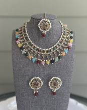 Load image into Gallery viewer, Naira polki Pearl kundan Polki Choker Necklace set with Maangtikka