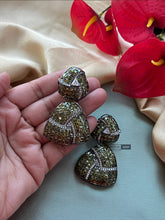 Load image into Gallery viewer, American diamond Invisible setting Dangling Earrings