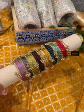 Load image into Gallery viewer, Full SET Glass Kashmiri bangle set