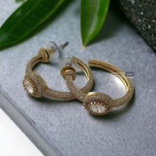 Load image into Gallery viewer, American Diamond Moissanite Statement Round hoop earrings