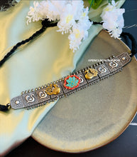 Load image into Gallery viewer, Pachi kundan Lotus German silver Statement necklace Choker