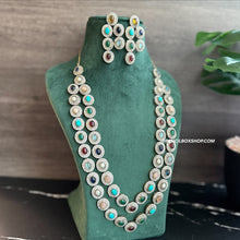 Load image into Gallery viewer, American diamond Multicolor Kundan Designer Layered Necklace set
