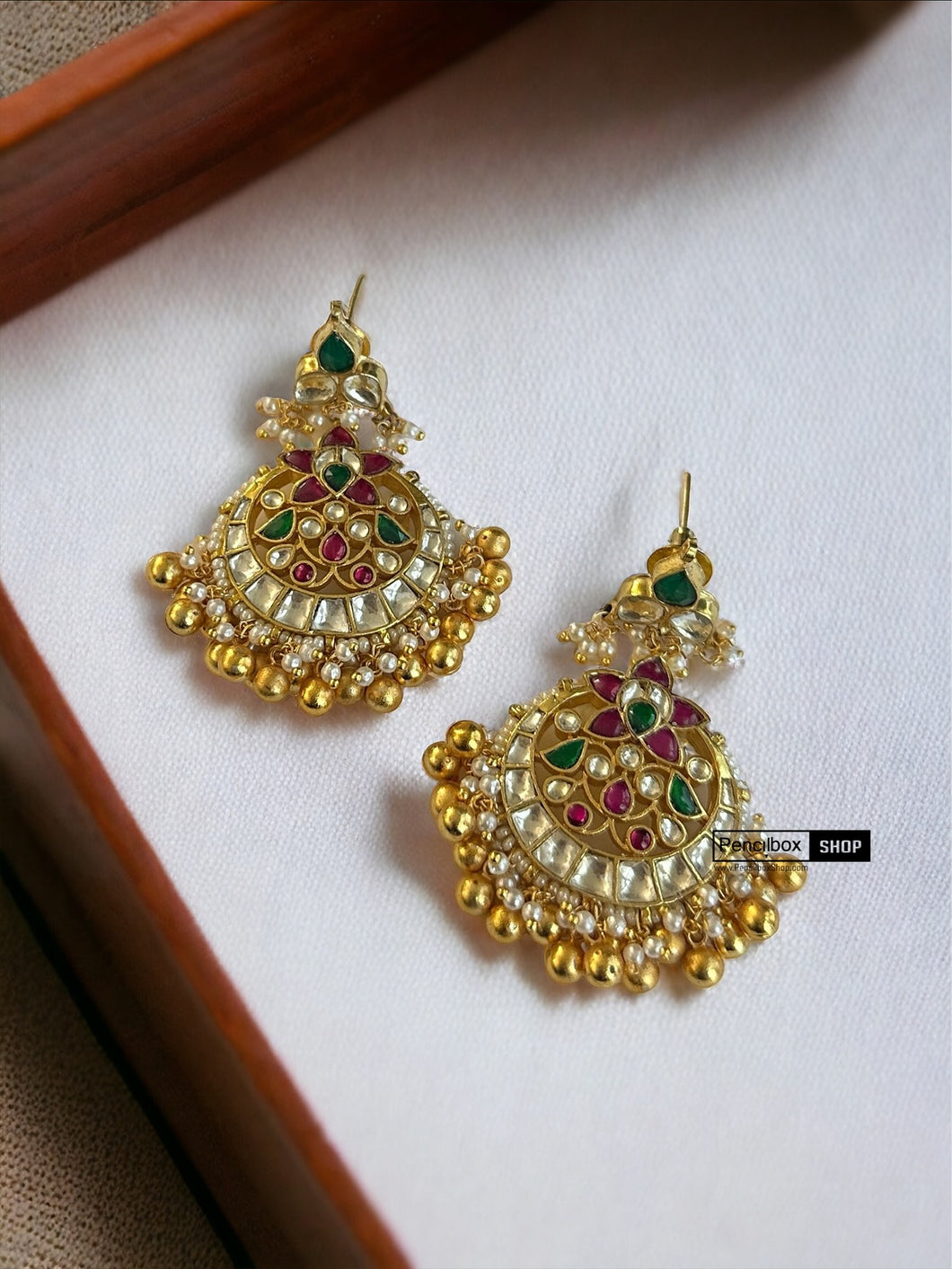 Pachi Kundan Multicolor Flower Statement Designer Earrings