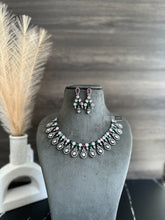 Load image into Gallery viewer, Srish Multicolor Victorian American Diamond Drop Necklace set