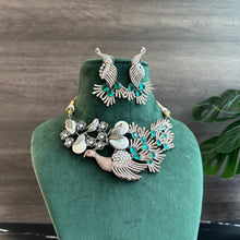 Load image into Gallery viewer, American Diamond Bird Baroque designer Necklace set