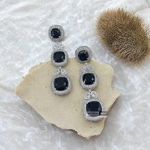 Load image into Gallery viewer, Multiple colors-American diamond Silver Long Cz Earrings