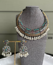 Load image into Gallery viewer, German Silver Statement Hasli Dual Tone Necklace set