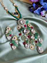 Load image into Gallery viewer, Designer inspired Real gemstone sapphire Heritage Necklace set