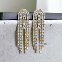 Load image into Gallery viewer, American diamond tassel Long Dangling Earrings