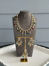 Load image into Gallery viewer, Radhs Multicolor Kundan Polki Necklace Set with Maangtikka
